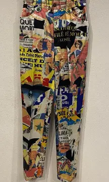 Christian Lacroix Bazar Pants Womens 25 Colorful Poster Collage Print