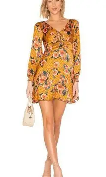 FREE PEOPLE Morning Light Floral Retro Printed Long Sleeve Mini Dress Size 0