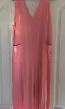 Pink wide leg jump suit