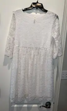 M T S White Lace Dress