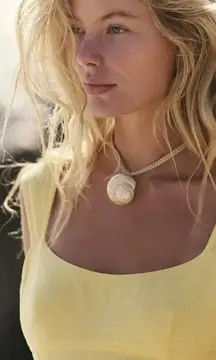 Free People Sara Shell Choker Necklace - Brown -‎ NWT