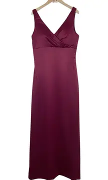 NWT Bill Levkoff Sleeveless Satin Gown Prom Bridesmaid Dress Burgundy Size 8