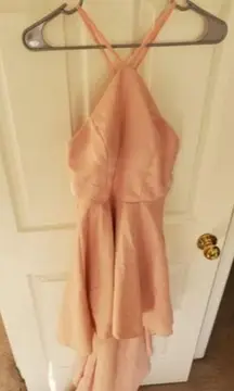 Xtraordinary Womens/Jrs Blush Pink Halter Dress Size 3 High Low Train