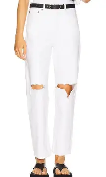 AGOLDE 90’s Jean Mid Rise Loose Fit Women’s Size 25 White Distressed Denim