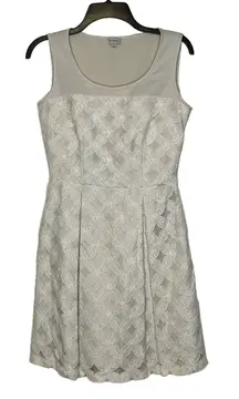 Daniel Cremieux Floral Lace Sleeveless Pleated‎ Cocktail Dress 2 Women Cream NWT