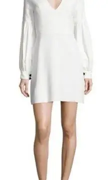 Alexis Ellena Bishop-Sleeve Mini Dress in White