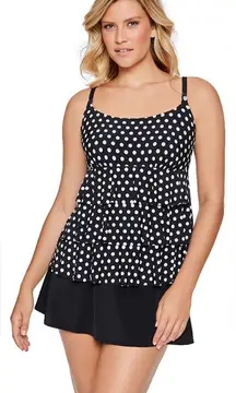 Longitude Many Moons Black & White Ruffle One-Piece Swimsuit (18)