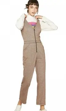 Wild Fable retro plaid sleeveless V-neck zip front jumpsuit size 1X L28