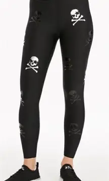 NWOT Ultracor x Soulcycle high knockout patent nero silver pop skull leggings sm