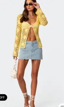 denim mini skirt