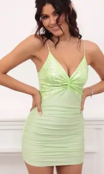 Lucy In The Sky Green Sparkly Mini Dress