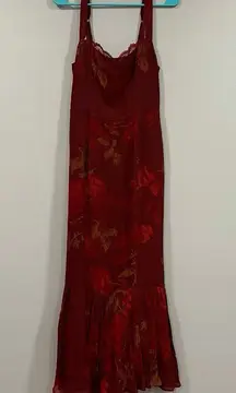 Reformation Irisa in Barcelona Border Red Floral Flounce Sz 6 NEW