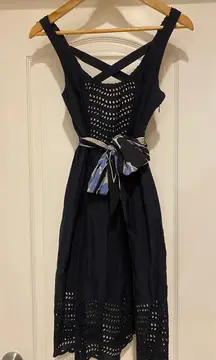 Blue Moulinette Souers Dress With Scarf Belt