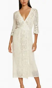 Soft Surrounding‎ Petite White Tosca Crochet Knit Dress Size XS