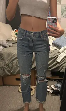 distressed jeans