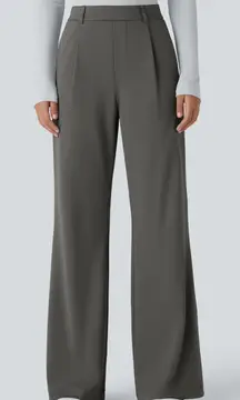 Halara High Waisted Side Pocket Work Flare Pants Grey Womens Large Petite