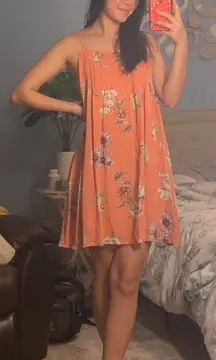 Orange Floral Dress