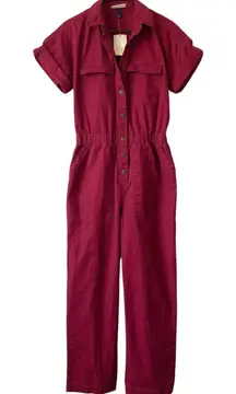 NEW UNIVERSAL THREAD Utility Short Sleeve Jumpsuit Red Size 4 Boilersuit