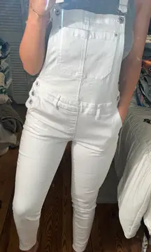 White Skinny Jeans Overalls