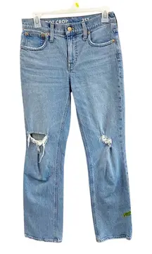 J.Crew Tall 25T Distressed Demi-Boot Crop Jeans Lyocell Stretch BH773