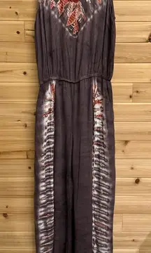 Young Fabulous & Broke Sz Large Payson Wide Leg Tie Dye Boho Split Leg Jumpsuit