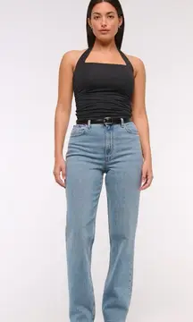 NWT Abercrombie The 90s Straight Ultra High Rise Curve Love Size 26 Extra Short