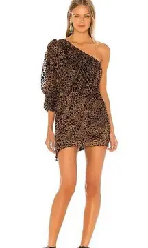 Camila Coelho  Pilar Mini Dress in Brown Leopard NWT