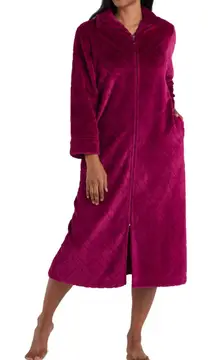 Brand New Miss Elaine Women's Large Wine Pink Red Plus Teddy Robe Sleepwear