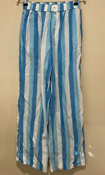 Anthropologie blue and white striped pajama pants 