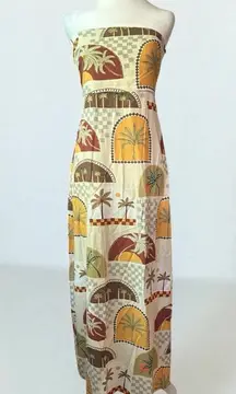 NWT paper heart Strapless Palm Print Maxi Dress size XL