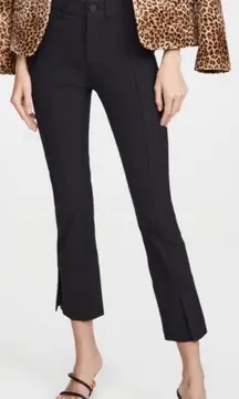 AYR Womens 8 The Sizzle Front Seam Stretch Crop Split Cuff Black Pants Minimal
