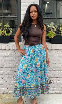 Free People Beautiful Simple fun boho midi skirt