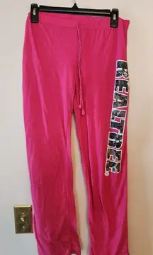 Pink Real Tree Camo Print Wide Leg Lounge Pants Women's Size large