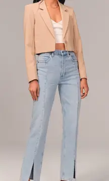ABERCROMBIE & FITCH The 90s Straight Leg Ultra High Rise Seam Split Hem Jeans