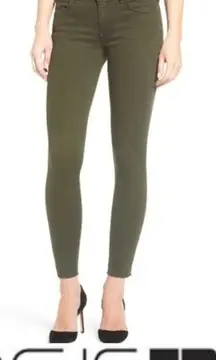 Joe’s Flawless The Vixen Skinny Ankle Jeans Sassy Green 25 Edgy Skater Holiday