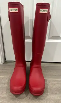 Tall Red  Rain Boots