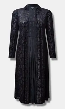 Torrid Skull Print Burnout Velvet Kimono in Black Plus Size 4X NWT