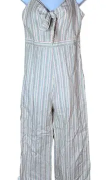 Olivaceous linen blend jumpsuit‎