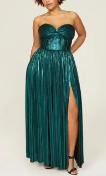 Bronx & Banco Dress Womens XX Large Blue Green Florence Gown Strapless