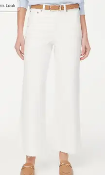 J. Crew Wide-Leg Crop Stretch Jean in All-Day Stretch Seashell White Size‎ 33
