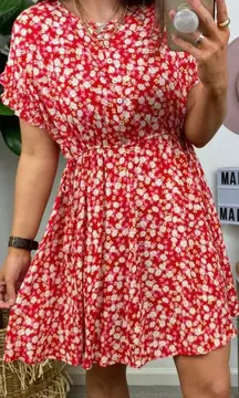 Red Floral Dress