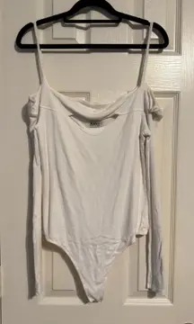 White Cut Out Bodysuit Sz XL by Amvi Collection NWT