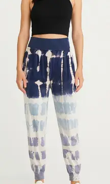 Young Fabulous & Broke Foldover Tie Dye Jogger Pants Ombre Blue Small
