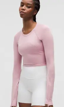 Lululemon Swiftly Tech Cropped Long-Sleeve Shirt 2.0 — Rose Blush (Size 8)