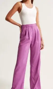 Abercrombie & Fitch Sloane Tailored Trouser Pants Linen Blend Purple Size 35 20S