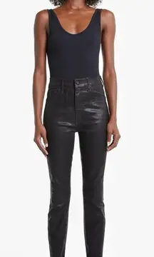 MOTHER The Swooner Ankle‎ Wet Paint Skinny Jeans Black Size 25