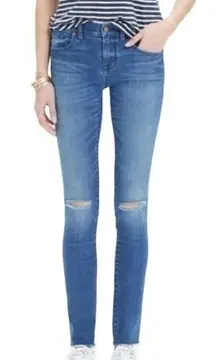 Madewell  Skinny Skinny Jeans Distressed Ripped Knees High Rise Dark Wash 26"