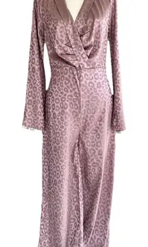 Lulus Dusty Lavender Leopard Print Bell Sleeve Jumpsuit NWT  M‎ (6)