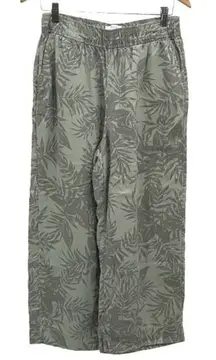 C & C California‎ Womens Tropical Palm Trees Print Wide-Leg Lyocell Pants Medium