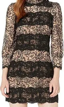 NWT Tracy reese puff sleeve laced mock neck mini dress women’s size 6 cocktail